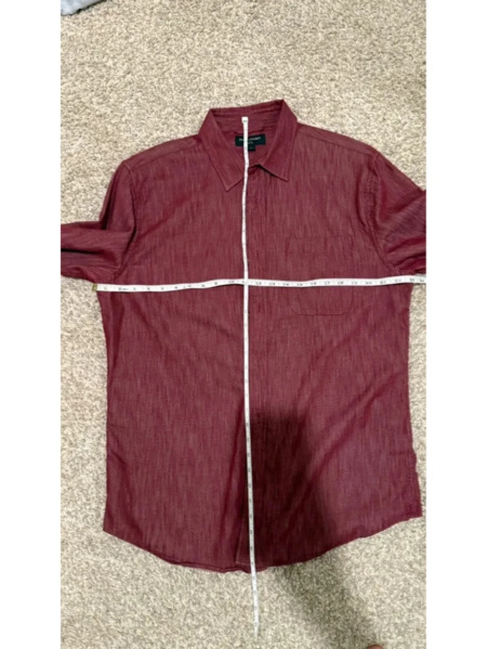 Banana Republic L Untucked Slim Shirt Lot 2 Burgundy Pink